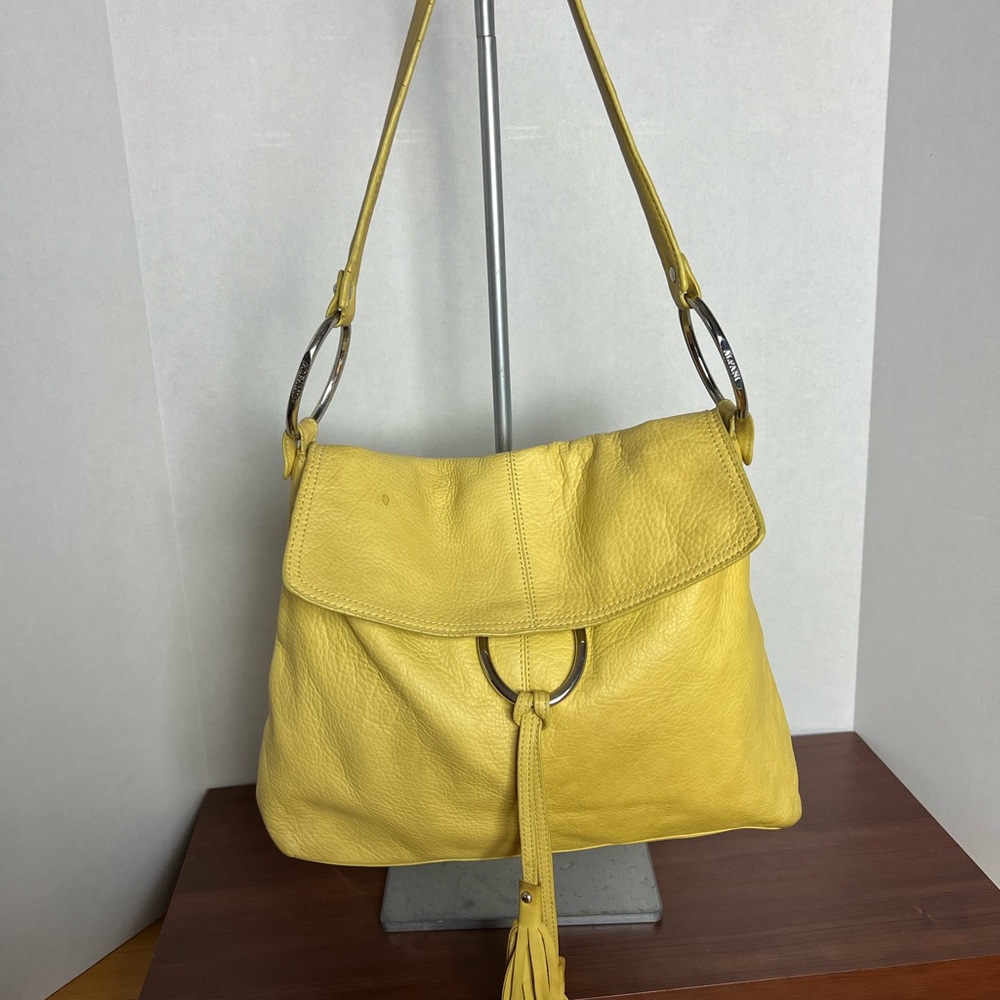 3 for $25 Alfani Yellow Leather Shoulder Bag with Tassles